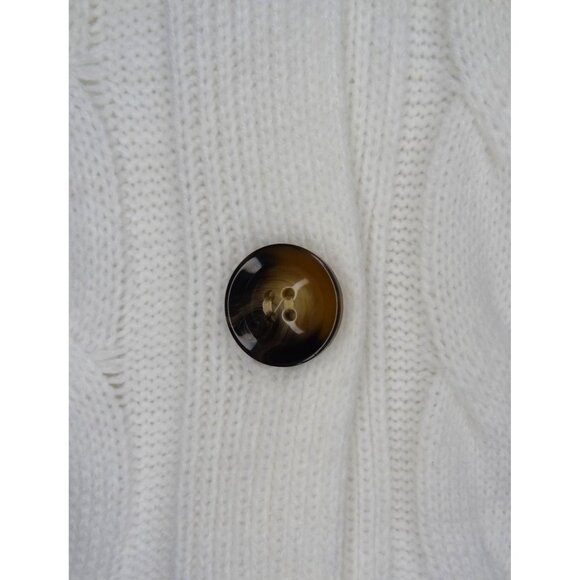 Merokeety Women's White Button Up V Collar Cardigan Sweater Sz S - NWT - Picture 4 of 9